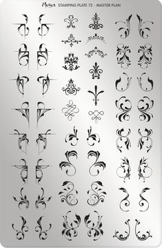 a large set of ornamental designs in black and white