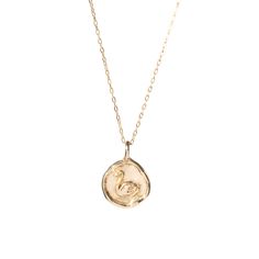 Introducing The Leda Necklace — the swan, a signature Elysian Theory motif, symbolizes beauty, loyalty, grace, and elegance. The coin inspired pendant was hand-carved in wax, and cast into recycled yellow bronze. Choose from a 14k gold-filled chain (16” paperclip chain or cable chain adjustable from 16-18"), or a beaded pearl necklace that is adjustable from 15-16". This pendant is made of solid bronze. Read here for information about how to care for bronze! To operate more sustainably, we don’t Marble Accessories, Gold Filled Chain, Cute Jewelry, Cable Chain, Charm Necklace, Gold Filled, Pearl Necklace, Hand Carved, Gold Necklace