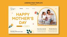 a mother's day landing page with an image of a woman and her daughter