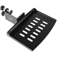 a black metal tray with holes on the front and sides for mounting electronics or other electronic devices