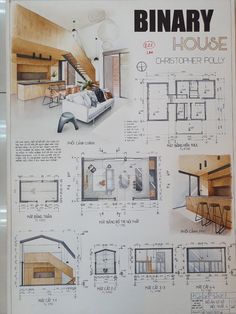 a poster showing the plans for a house