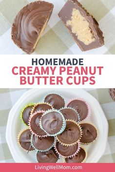 homemade creamy peanut butter cups with chocolate frosting