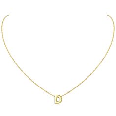 PRICES MAY VARY. CLASSIC FASHION NECKLACE -- This small letter necklace look very elegant with sweet and special design, beautiful for everyday wear or special occasion. If you have a "D" on your first name or last name, or it represents a special someone in your life, just buy this meaningful monogram necklace. STERLING SILVER NECKLACE -- Hypoallergenic 14k gold plated sterling silver, passed strict skin test grants allergy free, nickel-free, these tiny initial necklaces are safe for skin. NECK D Initial Necklace, Staple Necklace, Sterling Silver Initial Necklace, Letter Jewelry, Sterling Silver Initial, Initial Pendant Necklace, Small Letters, Monogram Necklace, Initial Pendant