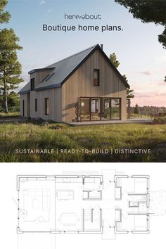 the floor plan for a small house with three rooms and two living areas in it