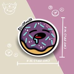 a purple donut with sprinkles on it