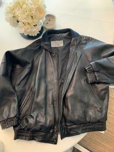 Black Demin Jacket, Mens Leather Jacket, Leather Jacket Vintage, Men's Leather Jacket, Mens Leather, Jacket Vintage, Black Leather Jacket