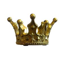 a gold crown is shown against a white background