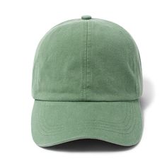 Solid Baseball Hat- Green Affordable Green Brimmed Hat, Affordable Khaki Curved Brim Baseball Cap, Trendy Solid Color Baseball Cap For Everyday, Casual Green Visor Sun Hat, Casual Solid Cotton Fitted Hat, Comfortable One Size Fits Most Hat, Cotton Outdoor Baseball Cap Sun Hat, Green Baseball Cap With Curved Bill For Summer, Solid Color Snapback Visor Hat For Summer