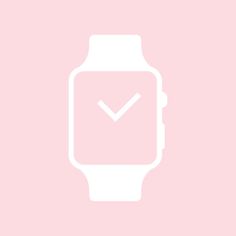 a watch with a tick mark on it's face, against a pink background