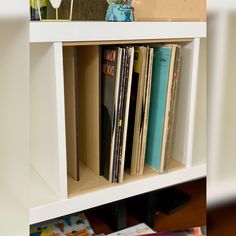 Vertical Divider Insert for Kallax Cube Shelving, Unfinished or White-The Steady Hand Display Vinyl Records, Cube Shelving, Shelf Insert, Cube Shelf, Ikea Kallax, Cube Shelves, Kallax Ikea, Craft Room Ideas, Display Storage