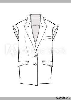 a black and white drawing of a jacket