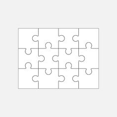 a white puzzle piece is shown in the middle of a square frame with four missing pieces