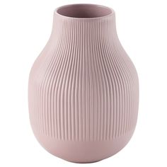 a pink vase is shown on a white background