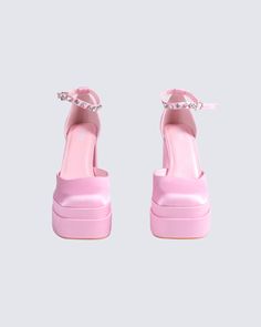 Heels high, standards higher 🎀 Perfect for both a sweet, and flirty look or a sultry, and sexy look - these pink platform heels are the perfect statement piece to finish off your look in the most iconic way 💗 Pink Platform Boots, Pink Platform Heels, Pink Platform, Pink Platforms, Heels High, Cute Heels, Platform Heel, Heart Eyes, High Standards