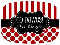 a red and white polka dot pattern with the words go dawgs