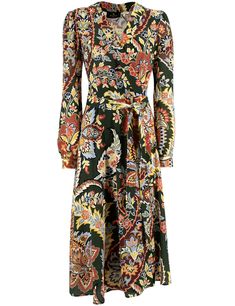 Midi dress decorated with an all over multi-coloured floral Paisley print, long sleeves, belt on the hips to enhance the elegance of the garment. A unique garment suitable for any occasion. Composition: 98% PL2% EA Elegant Multicolor Print Silk Dress, Elegant Multicolor Floral Print Maxi Dress, Elegant Multicolor Floral Print Dresses, Belted Multicolor Dresses For Fall, Spring Workwear Dresses With Paisley Print, Multicolor Long Sleeve Floral Dress For Fall, Elegant Paisley Print Dress For Work, Long Sleeve Paisley Print Patterned Dress, Silk Long Sleeve Printed Midi Dress