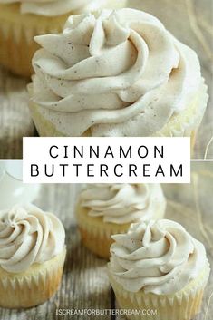 cupcakes with cinnamon icing Cinnamon Buttercream, Holiday Cake, Cinnamon Cake, Homemade Frosting, Buttercream Frosting Recipe, Homemade Cake