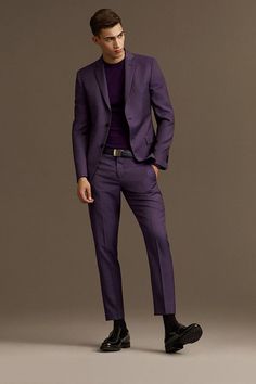 Purple Suit, Purple Suits, Wedding Suits Groom, Groomsmen Suits, Purple Outfits, Party Suits, Groom Wear, Purple Guy, Custom Suit