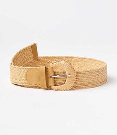 Punctuate silhouettes with this versatile straw belt, a bohemian-chic hint of texture to fresh up tried-and-true looks. Adjustable buckle closure. 1 1/2" wide.,Imported:Imported Loft Straw Belt Light Cool Tan Women's by Loft Size Regular - One Size Light Cool Tan Women's Belts, Belts Cool Belts, Loft Store, Beachy Chic, Women's Belts, Tan Woman, Soft Summer, Belt Shop, Buckle Belt, Classic Beauty