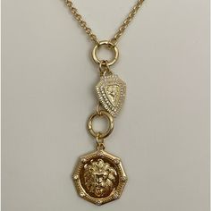 This Is A Beautiful 18k Gold Filled Over Brass Rolo Chain Necklace With Two Snap Ring Charm Holders And Lion And Shield Medallion Charms Rings Open Allowing You To Customize Your Own Necklace And Wear With Charms Of Your Choice. All Charms In My Shop Are Also Available For Purchase. Available In 18 With 2 Inch Extender. If You Prefer A Different Length Message Me. May Be Worn Without Drop Chain Giving You Another Necklace Option. Drop Chain Length Including Charm Holder Is 1.5 Inches. May Also Be Worn Without Drop Chain, Giving You Multiple Options! 3mm Rolo Chain Lobster Clasp Absolutely Stunning And So Versatile! Charm Holder Necklace, Triple Layer Necklace, Dainty Pendant Necklace, Open Heart Necklace, Autumn Necklace, Memorial Pendant, Charm Holder, Snap Ring, Bronze Necklace