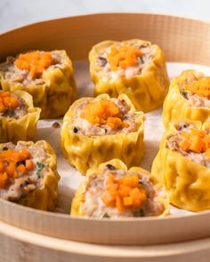 some food that is sitting in a bowl on a table and ready to be eaten