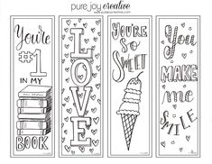 three bookmarks with the words you're loved and love