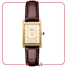 Womens Rectangle Watches, Rectangular Watch Woman, Women’s Leather Watch, Timeless Watches Women, Women’s Watch, Simple Watches Women, Women Watches Classy Elegant, Seiko Essentials, Seiko Watches Women