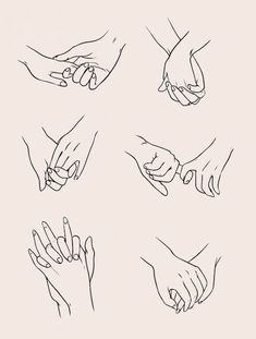 hand gestures drawn in pencil on white paper