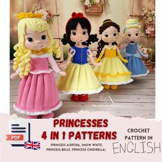 four little princesses crochet pattern in english