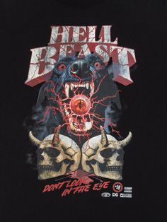 a black t - shirt with the words hell beast on it