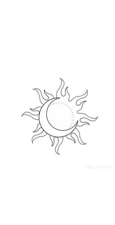 a drawing of the sun on a white background