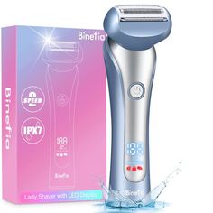 Electric Razor for Women with LED Display - Binefa Cordless Women Shaver with 2 Modes for Legs, Underarms, Wet and Dry Bikini Trimmer, Portable Hair Removal, Ladies Shaver USB Charged for 100 Days… Nose Hair Removal