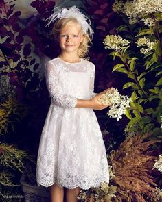 Flower Girl Dresses: 39 Looks For Girls + FAQs ❤ flower girl dresses lace vintage papilio #weddingforward #wedding #bride #flowergirldresses #vintageflowergirldresses Baptism Dresses, Holy Communion Dresses, 1st Communion, First Communion Dress, First Communion Dresses