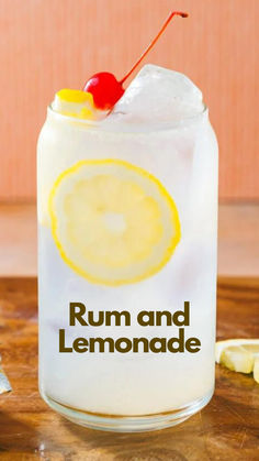 Rum and Lemonade Rum Lemonade Cocktails, Rum Lemonade, Lemonade Cocktail