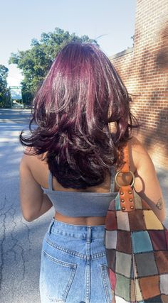 Plum Colored Hair, Plum Brown Hair, Plum Purple Hair, Up Do Hair Styles, Hair Color Plum, Magic Runes, Dark Purple Hair, Plum Hair, Wine Red Hair