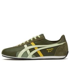 Onitsuka Tiger Runspark Shoes 'Olive Green Lime' 1183B480-300 Tiger Sneakers Onitsuka, Green Onitsuka Tiger, Onitsuka Tiger Yellow, Accessory Inspo, Footwear Design, Onitsuka Tiger, Yellow And Green, 8th Birthday, Stylish Sneakers