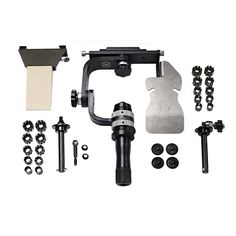 an assortment of parts for a camera