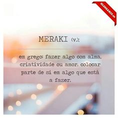 the words merak v are written in spanish and on top of a blurry background