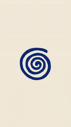 an image of a blue and white spiral logo on a beige background with the letter o