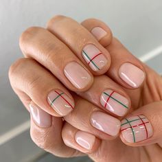 Short Winter Manicure, Neat Nails, Ideas Uñas, Nail Time, Plaid Nails, Cute Gel Nails, Short Nail, Glam Nails