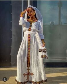 Hand woven coton dress habesh dress habesha kemis Israelite Women Clothing, Eritrean Clothing, Israelite Women, Eritrean Dress, Ethiopian Traditional Dress, Ethiopian Dress, Habesha Kemis, Dress Clothes For Women, Traditional Dresses