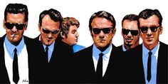 a group of men in suits and sunglasses with one man's face partially obscured