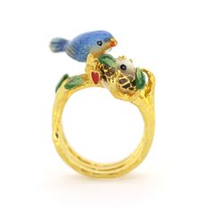 Whimsical Rings, Fun Rings, Whimsical Ring, Matilda Djerf Style, Mother Bird, Fashion 1980s, Fashion 2000s, Funky Rings, Bird Ring