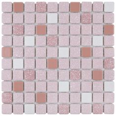 pink and white tile with small squares