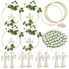 wedding decoration kit with white flowers and greenery