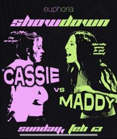 the poster for casssie and maddy's summer tour is shown in neon colors