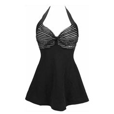 Cocoship Vintage Style Swimming Dress A-Line Bathing Suit Large (12,14) Black. Features : Cocoship Swim Dress One Piece Retro Halter, Ties Back, Built In Bra, Removable Pads, Bathing Suit, Adjustable Elastic In The Back, Size 12-14 Us Color: Black And White. Stripes Shipping Details : Condition Is "New Without Tags". Shipped With Usps Priority Mail. Swimming Dress, Pin Up Swimsuit, Dress One Piece, Bathing Suit Dress, Vintage Sailor, Skirted Swimsuit, Clothing Design Sketches, Vintage Swimsuit, Dress A Line