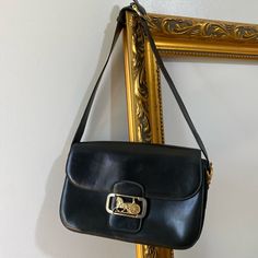 Follow me on Insta @ / pursedibs to get your 10% code! Vintage CELINE horse carriage bag in black with gold  hardware  Good vintage condition.  Bag has wears consistent with age (bag is from 70s/80s) like faint dimples and scratches. The gold hardware has faded already in some parts.  Please request more videos prior to purchasing as I don't accept refunds. 💜  Length: 10.5" Depth: 2.25", expandable til about 4" Height: 6.5" Drop: 8" to 12" Will come with generic dustbag only. Guaranteed 100000% authentic Free worldwide shipping via fedex:-)  💛 I've described the item to the best of my ability so please do not hesitate to ask if you have any questions. Please do not forget to check out my other items! Thank you! 💛 Vintage Luxury Bag With Waxed Finish, Vintage Rectangular Bag With Branded Hardware, Vintage Gold Shoulder Bag For Business, Vintage Gold Bags With Branded Hardware, Vintage Square Shoulder Bag With Gold-tone Hardware, Vintage Evening Bags With Branded Hardware, Vintage Shoulder Bag With Branded Hardware For Evening, Vintage Evening Shoulder Bag With Branded Hardware, Vintage Formal Shoulder Bag With Branded Hardware