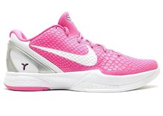 Men's Nike Kobe 6 Kay Yow Think Pink (2011) Sneakers in Pink Fire I/White/Metallic Kobe 6 Protro, Kobe 6, Best Basketball Shoes, Womens Basketball Shoes, Shoes Sneakers Nike, Think Pink, Pink Men, Sneaker Release, Nike Basketball Shoes