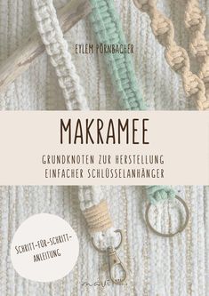 the cover of makramee, with two keychains on top of it